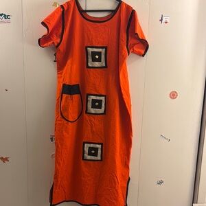 Orange Dress with Black Accents